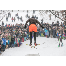 08.01.2017, mitten in der Dresdner Neustadt im Alaunpark, Skispringen wie in Garmisch-Partenkirchen