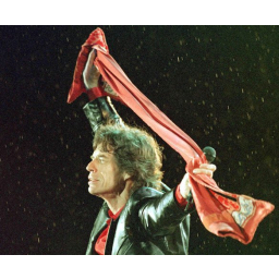 28.08.1998, Mick Jagger während eines Konzerts der Rolling Stones in Leipzig






