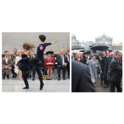 14.04.2011, die niederländische Königin Beatrix und Prinzessin Maxima besichtigen den Dresdner Zwinger sowie die Palucca Hochschule für Tanz 